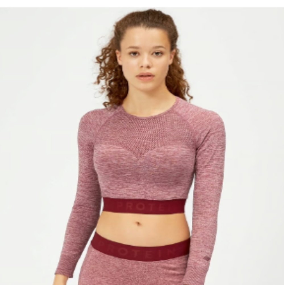 MP Women's Inspire Seamless Crop Top - Dusty Rose Size L